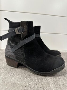 Keen Black Suede Ankle Booties Morrison Mid Ankle Boot With Zipper Size 7